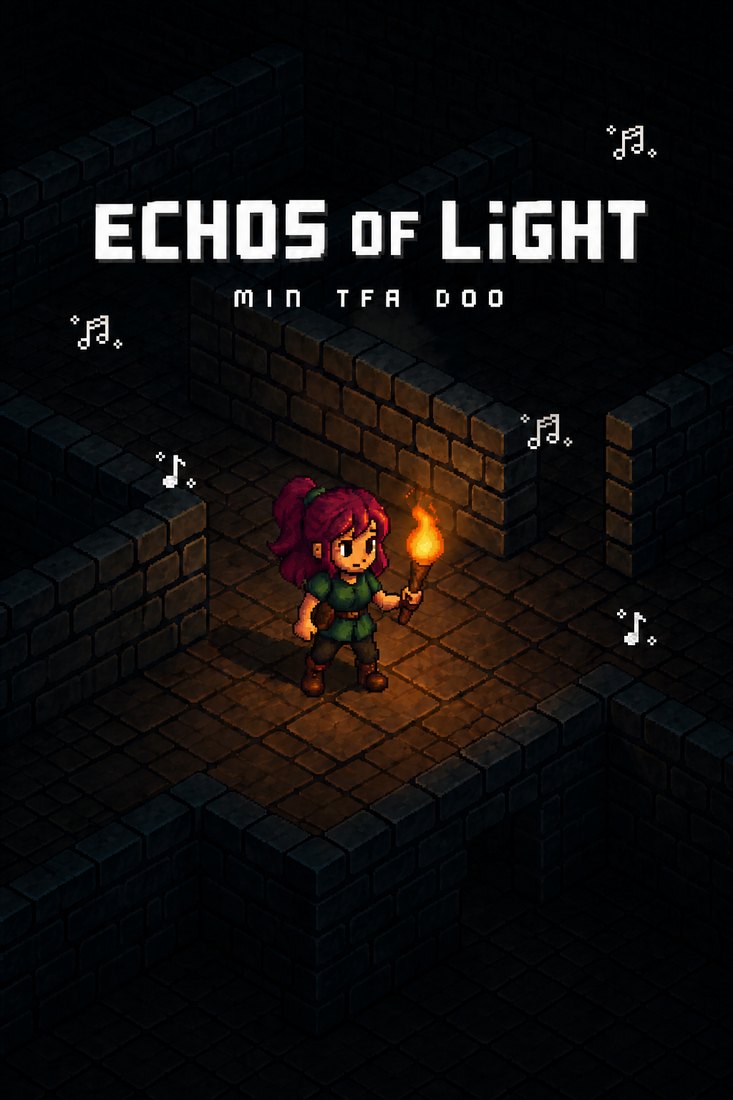 Echos of Light game artwork - a girl carrying a torch in a castle